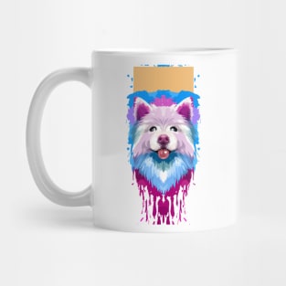 American Eskimo Dog Melty Colored Piece Mug